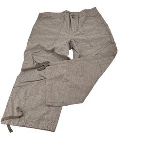 Liz‎ Claiborne Women's Linen-Blend Drawstring Pants Size 12 Brown Lightweight